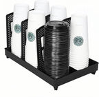 Cup Lid Dispenser and Dispenser Organizer Cup Display Stand,24 oz Plastic Coffee Cup Holder for Countertop,6Slots,Cup Display Stand on Restaurant,Bathroom,Kitchen,Coffee Shop
