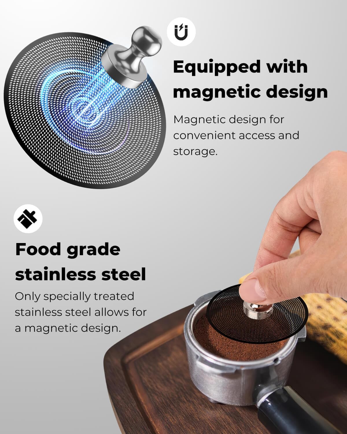 3 Pcs 51mm Espresso Puck Screen - 0.2mm Ultra Thin Espresso Puck, Metal Reusable Coffee Filter, Compatible with Espresso Machine 51mm Portafilter Basket (Black)