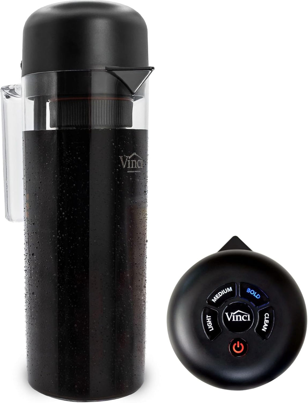 VINCI Express2 Electric Cold Brew Coffee Maker: 37 oz., Fast, Customizable, Low-Acid Brews with Patented Circle Flow Technology Digital Controls, 3 Brew Settings, Self-Cleaning Function