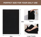 Homaxy 100% Cotton Oversized Waffle Weave Kitchen Dish Towels, Ultra Soft Absorbent Quick Drying Cleaning Towel, 20 x 28 Inches, 4-Pack, Black