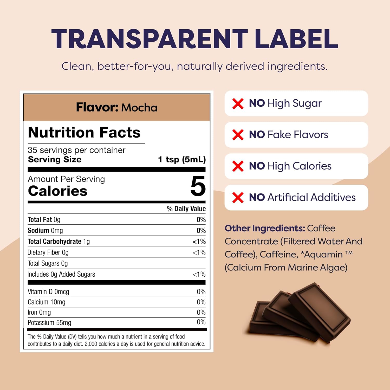 Javvy Coffee Concentrate - Cold Brew Coffee, Perfect for Hot or Iced Instant Coffees, Hot Drinks, Cold Brew Concentrate, 35 Servings - Mocha