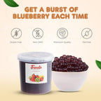 Fanale Blueberry Popping Boba Pearls, Vegan, Non GMO, Gluten Free, Fat Free, Perfect for Bubble Tea, Smoothies, Ice Cream, Desserts, and Beverages.