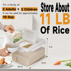 10 lbs Cereal Containers Storage - Airtight Flour Storage Container with Lids & 10 lbs Rice Dispenser, BPA Free Pantry Containers for Sugar and Cereal, White