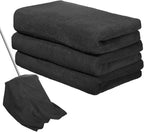 Newwiee 3 Pcs Extra Large Microfiber Cleaning Cloth 30" x 20" Washable Reusable Microfiber Towel Streak Free Lint Free Cloth for Cleaning Home Glass Office Window Bathrooms (Black)