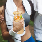 Tronco 20 oz Glass Tumbler with Straw and Lid- Glass Cup with Lid and Straw, Iced Coffee Cup Reusable, Smoothie Cups, Bamboo Lid and Protective Silicone Sleeve - BPA-Free