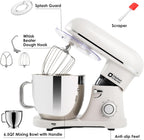 Kitchen in the box Stand Mixer - 900 Watt Heavy Dough Standing Mixers with 6.5 Quart Mixing Bowl, Tilt-head, Dough Hook, Whisk, Flat Beater and Splash Guard (White)