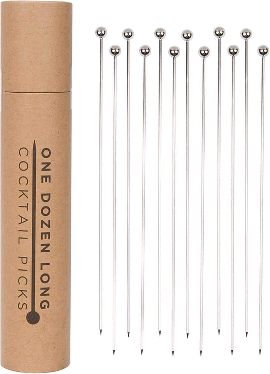A Bar Above Stainless Steel Cocktail Picks, 8 Inch Reusable Stir Sticks for Drinks and Appetizers, Durable Garnish Skewers for Cocktails, Fruit, Shrimp, Olives, and Professional Bar Presentations