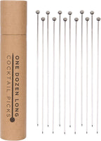 A Bar Above Stainless Steel Cocktail Picks, 8 Inch Reusable Stir Sticks for Drinks and Appetizers, Durable Garnish Skewers for Cocktails, Fruit, Shrimp, Olives, and Professional Bar Presentations