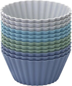 Large Silicone Muffin Cups, 12 Pack Reusable Cupcake Liners Jumbo Size 3.54inch Baking Cups Cake Molds, BPA Free, Dishwasher Safe