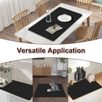 Coffee Mat, 16.5’’ X 31.5’’ Absorbent Dish Drying Mat for Kitchen Counter, Coffee Bar Mats for Espresso Machine Station, Hides Stains, Rubber Backed Dish Drying Pad, Black