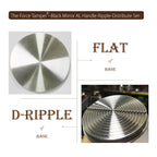 The Force Tamper Automatic Impact Adjustable Constant Pressure and Autoleveling Coffee Tamper Black Mirror Jellyfish AL Handle Set Pro (Ripple-Distribute, 58.50mm)