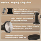 Coffee Tamper 58.35mm, Spring Loaded Espresso Tamper with 25lb/30lb/35lb Calibrated Springs, Sound Feedback & Ripple Base for Even Extraction, Espresso Accessories