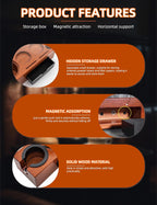 Espresso Tamping Station, Wood Knock Box Drawer Organizer Combo, Compatible with 51-58mm Portafilter and Tamper, for Home Baristas, Coffee Stations, and Espresso Tools Storage