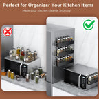 2 Pack Magnetic Spice Rack with 12 Spice Jars, Spice Labels, Magnetic Spice Organizer Shelf for Refrigerator, Microwave, Seasoning Organizer for Kitchen, Spice Jars with Label and Organizer Rack