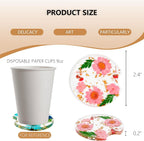 Dried Flower Coasters 4PCS, Resin Drink Coasters with Finger Notch, Reusable Cup Mats for Desk Protection Car and Home Decor