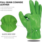 Leather Work Gloves for Men & Women, Reinforced Durable Gardening Gloves,Cowhide Work Gloves,Puncture & Cut Resistant