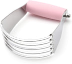 Spring Chef Medium Size Dough Blender For Baking, Stainless Steel Dough Cutter Tool, Manual Pastry Cutter Tool with Sharp & Thick Blades, Dishwasher Safe Pastry Blender for Easy Mixing - Pink Lemonade