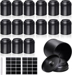 15 Pieces Tea Canisters 8 oz Round Tin Can Containers with Sealed Double Lids for Loose Leaf Tea,Coffee, Sugar, Candy, Spices Storage(Black)