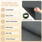 Coffee Mat Hide Stain Rubber, Coffee Bar Accessories Fit Under Espresso Machine CoffeeMaker Coffeepot, Backed Absorbent Dish Drying Mat for Kitchen Counter(Dark Gray, 30.5cm×40.60cm)