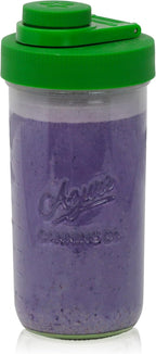 Brewing America Mason Jar Drinking Cup Pint and Half Drinking Lid and Azure 24oz Jar (2, Tractor Green)