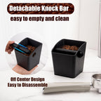 Espresso Knock Box - Shock-Absorbent Durable ABS Coffee Grounds Knock Box with Removable Detachable Knock Bar and Non-Slip Base for Father's Day Gift