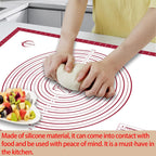 32x24" Silicone Pastry Mat for Rolling Dough Non Slip Non Stick Silicone Mats for Kitchen Counter Red