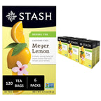 Stash Tea Meyer Lemon Herbal Tea, 6 Boxes With 20 Tea Bags Each (120 Tea Bags Total)