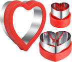 Love Heart Shape Cookie Cutters, Baking Vegetable Shape Cutters, Mini & Medium & Large Shaped Cutters,The Valentine’s Day Cutters with Red Color Biscuit Molds Fondant Cake
