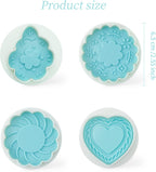 Cookie Stamps Set of 4, Cookie Press Mold, Decorating Supplies for DIY Baking, Cake, Pastry, Easy to Use-Flower Heart