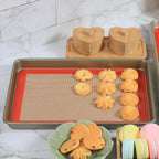 AMYONE Quarter Sheet Silicone Baking Mat, 2 Pcs Non-Stick Silicone Baking Mats Cookie Sheet for 9x13 Baking Pan, Reusable Baking Sheet Liners Compatible with Nordic Ware Naturals Quarter Sheet