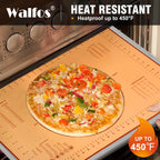 Walfos French Rolling Pin Set - Natural Wooden Rolling Pins (8inch, 15.7inch) With Non-stick Silicone Fiber Pastry Mat, Baking Dough Roller for Pizza, Pie, Pasta, Bread, Pastry