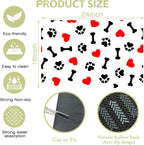 Dish Drying Mat Cute Dog Bone Paw Print Red Heart Kitchen Mat 16"x24" Bsorbent Coffee Maker Mat for Dishes,Utensils Coffee Maker Pots and Pans Easy Clean Dish Slip Resistant Pad