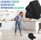 Newwiee 6 Pcs Extra Large Microfiber Cleaning Cloth 30" x 20" Washable Reusable Microfiber Towel Streak Free Lint Free Cloth for Cleaning Home Glass Office Window Bathrooms (Black)