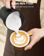 CROWNFUL Milk Frother, Electric 5-in-1 Milk Frother and Steamer with Temperature Control, Dishwasher Safe, Auto Shut-Off Frother for Coffee, Latte, Cappuccino, Macchiato, Dark Gray