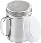 CUSINIUM Large Powdered Sugar Shaker Duster - With Handle - Cinnamon Shaker For Coffee Bar- Fine Mesh Dredge - 14 ounce | Style: Fine