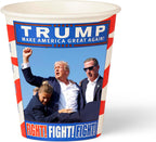 Smygoods Trump Design Disposable Paper Coffee Cups (12 OZ, 50 Count) For Hot Beverages, Tea, Espresso, Cocoa - To Go Drink Containers, Café & Office