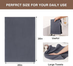 Homaxy 100% Cotton Oversized Waffle Weave Kitchen Dish Towels, Ultra Soft Absorbent Quick Drying Cleaning Towel, 20 x 28 Inches, 8-Pack, Dark Grey