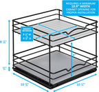 Pull Out Cabinet Organizer for Spices, Cans - Heavy Duty with Lifetime Limited Warranty- Pull Out Spice Rack- Cabinet Pull Out Shelf for Cans,Dishes, Etc, 20-3/8"Wx 10-1/2"D x 2-3/4” H, Black