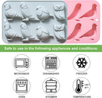 Bird-Themed Chocolate Mold Set - Food-Grade Silicone Baking Molds with Parrot, Owl, Dove & Sparrow, Reusable for Nature Cakes, Baby Showers & Bird Lover Gifts - 2 Pack