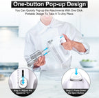 Hand Mixer Electric, 400W Food Mixer 5 Speeds Handheld Blender, 5 Stainless Steel Accessories, Storage Box, Kitchen Blender with Cord for Cream, Cookies, Dishwasher Safe, White