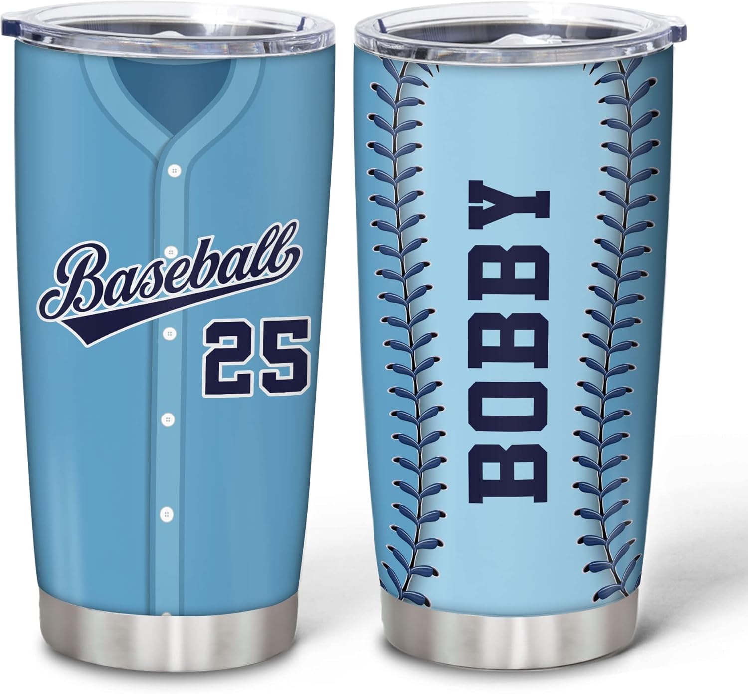 Hyturtle Personalized Baseball Tumbler Baseball Players Design Stainless Steel Double Walled Vacuum Insulated Tumblers 20oz30oz Coffee Travel Mug Cup Christmas Gift For Men Boys Friends Dad Sports Fan