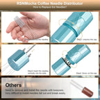 WDT Tool Espresso Distribution Tool,Coffee Distribution Tool with Magnetic Stand, Espresso Accessories with 6 Extra Φ0.25mm Stainless Steel Needles for Barista (Mint Green, Φ0.25mm)