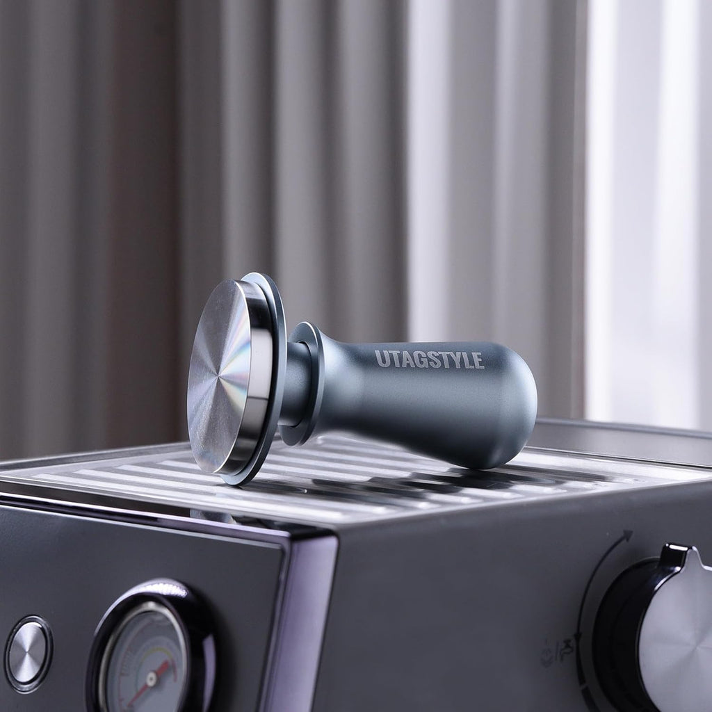 53.3mm Espresso Tamper Coffee Tamper with Calibrated Spring Loaded Barista Espresso Hand Tamper Stainless Steel Flat Base Leveling Coffee Press Tamper Fits for 54mm Portafilter Basket