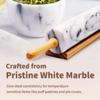 Marble Rolling Pin 18 Inch with Stand Heavy Duty, Weighted Baking Roller Pin for Making Pizza and Dough, Flour Tortillas, Pastry, Non-Stick Rolling Pin Stable and Anti-Slip, Dishwasher Safe