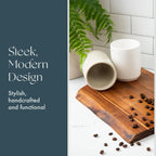 Folk Ceramics Dylan Ceramic Cappuccino Cups Set | Double Walled Ceramic Coffee Mug Set | Compact & Heat Insulated Cappuccino, Tea, Coffee & Latte Cup | 8oz, Set of 2 | Whisper White