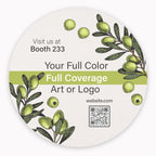 B.E. Green Custom Coasters - Pulpboard Personalized Coasters for Drinks - Full Color Print - Reusable & Absorbent - Beverage Coaster - Promo Events & Celebrations - Pack of 50-4" Round Full Coverage