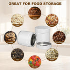 uxcell 2Pcs Round Tea Canisters, 4" x 4" Airtight Metal Tea Containers for Loose Tea, Coffee Beans, Spices - Durable, Compact, and Stylish Storage Tea Tin (White)
