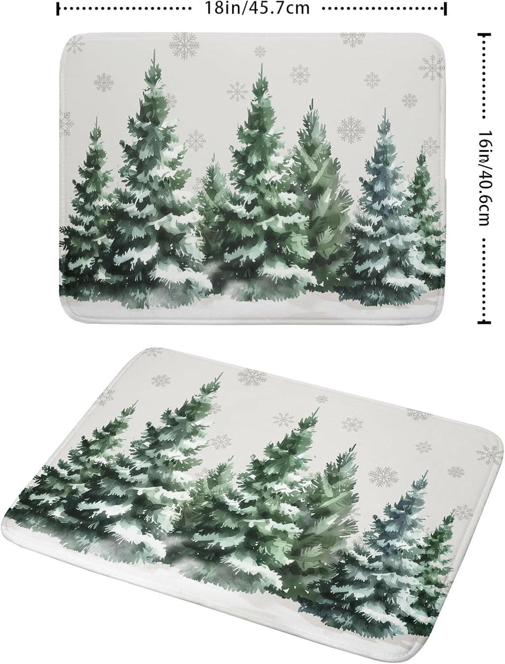 Christmas Dish Drying Mat 16x18 Inch Xmas Forest Tree Absorbent Dish Drainer Protector Pad Winter Holiday Microfiber Drying Mats Absorbent Reversible Dish Pad Kitchen Accessories for Countertop