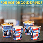 Smygoods Trump Design Disposable Paper Coffee Cups (10 OZ, 50 Count) For Hot Beverages, Tea, Espresso, Cocoa - To Go Drink Containers, Café & Office