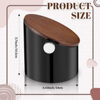 Espresso Knock Box with Walnut Lid for Coffee Grounds, Espresso Machine Accessory, Easy Disposal of Coffee Pucks, Removable Knock Bar(Black)